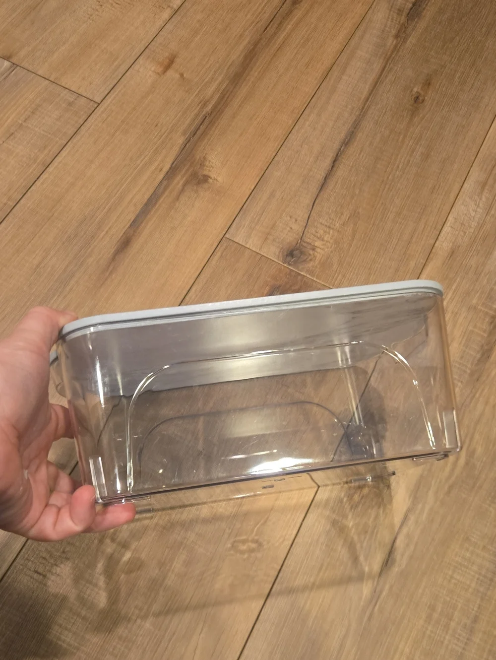 Clear Plastic Storage Organizer with Faux Marble Lid – 11x7x4